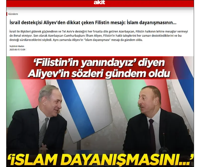 Turkish pro-government newspaper criticizes Azerbaijan over its ties with Israel